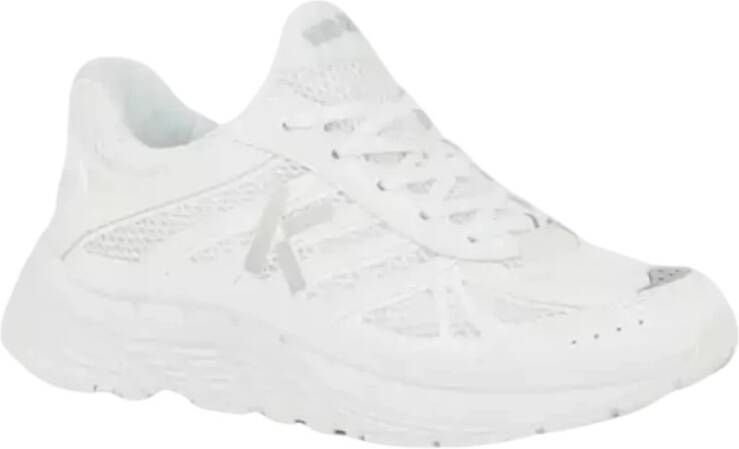 Kenzo Witte Logo Sneakers Mesh Inzetstukken White Dames