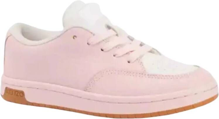 Kenzo Witte Roze Leren Sneakers Pink Dames