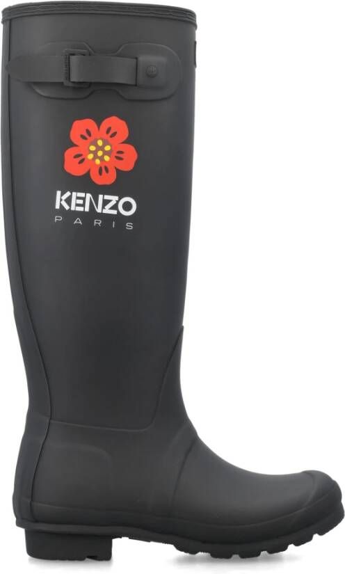 Kenzo Zwarte Gesloten Schoenen met Hoge Schacht Black Dames