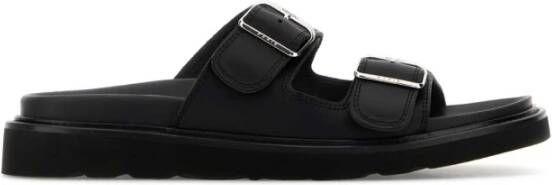 Kenzo Zwarte leren Matto pantoffels Black Heren