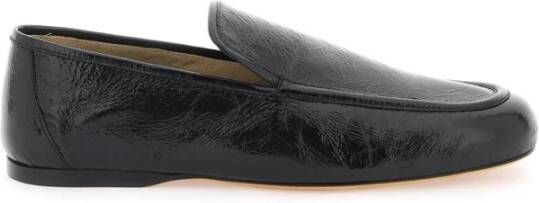 Khaite Glanzend leer Gekreukeld effect Loafers Black Dames