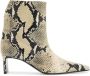 Khaite Python Leren Enkellaarzen met V-Cut Gray Dames - Thumbnail 1