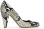 Khaite Python Leren Hakken Open Teen Schoenen Beige Dames - Thumbnail 1