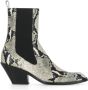 Khaite Python Leren Laarzen met Vierkante Neus Beige Dames - Thumbnail 1