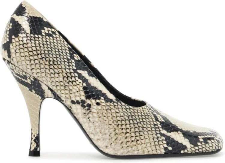 Khaite Python Leren Vierkante Neus Hakken Gray Dames