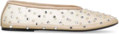 Khaite Strass Ballet Flats Natuurlijke Ronde Neus Beige Dames