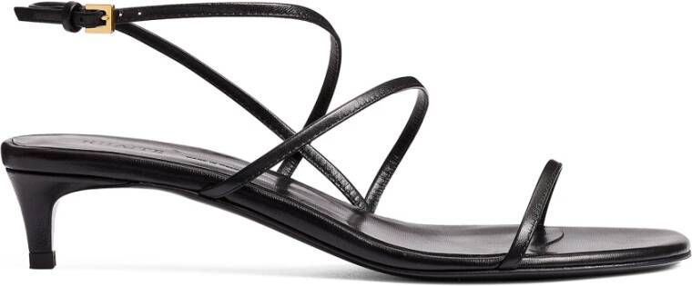 Khaite Zwarte leren kittenhak sandalen Black Dames