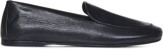 Khaite Ronde Neus Leren Loafers met Platte Zool Black Dames