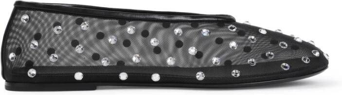 Khaite Zwarte Polka Dot Ballerina's met Swarovski Black Dames