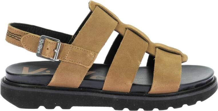 Kickers Comfortabele Leren Sandalen Neosinead Brown Dames