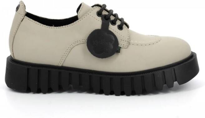 Kickers Comfortabele Veterschoenen Beige Dames