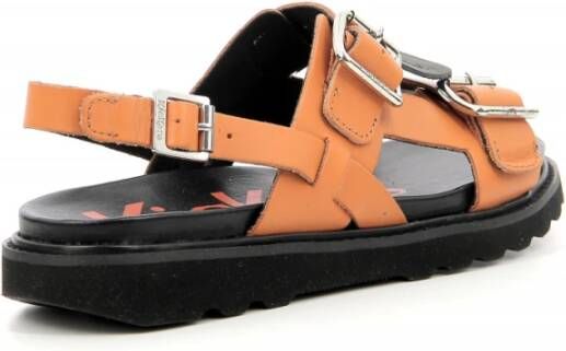 Kickers Flat Sandals Oranje Dames