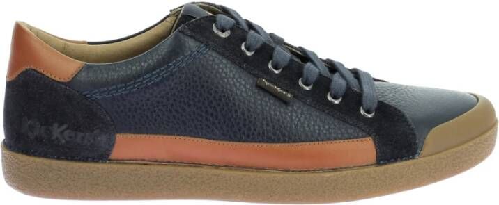 Kickers Lage Top Leren Sneakers Blue Heren