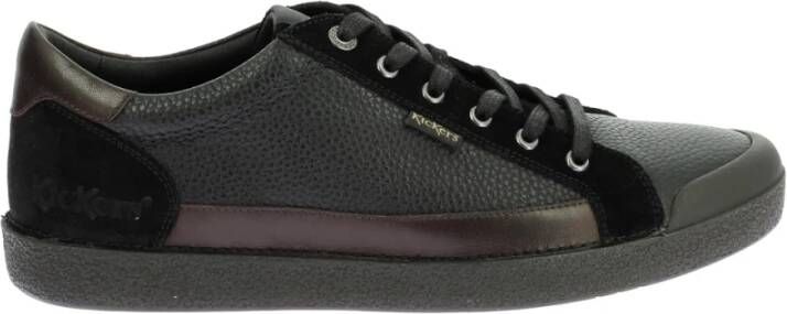 Kickers Lage Top Leren Sneakers Kick Trainer Black Heren