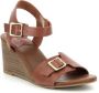 Kickers Comfort Leren Sandalen Kick Vodou Brown Dames - Thumbnail 6