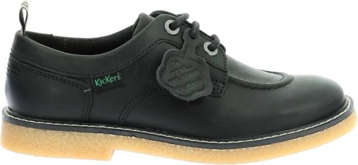 Kickers Stijlvolle Leren Derby Schoenen Black Dames