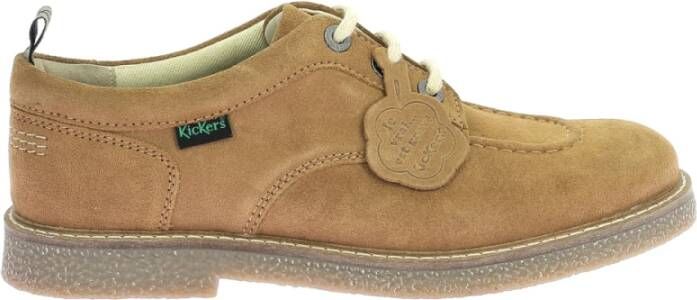 Kickers Stijlvolle Leren Derby Schoenen Brown Heren