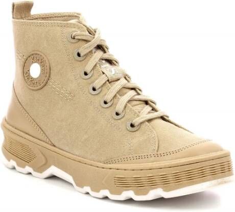 Kickers Veterschoenen Hoge Sneakers Beige Dames