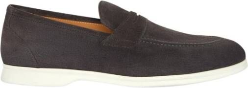 Kiton Antracietgrijze Suède Penny Loafers Gray Heren