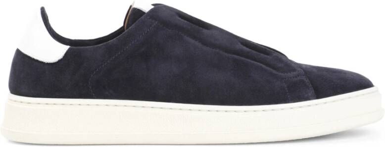 Kiton Blauwe Sneakers Verhoog Stijl Blue Heren