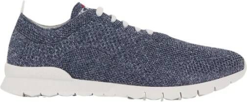 Kiton Blauwe Denim Hardloopschoenen Blue Heren