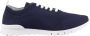 Kiton Blauwe Katoen Elastaan Leren Rubber Sneakers Blue Heren - Thumbnail 1