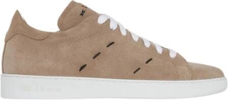 Kiton Contrasterende Stiksels Sneakers Beige Heren