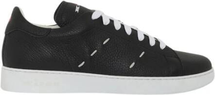 Kiton Contraststiksel Leren Sneakers Black Heren