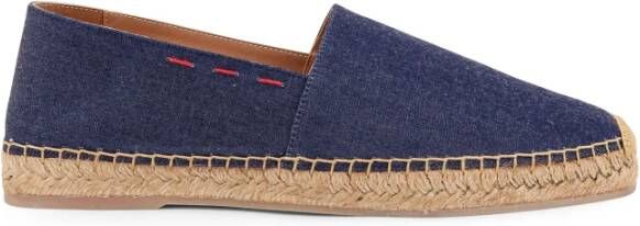 Kiton Denim Espadrilles met Zijstiksels Blue Heren