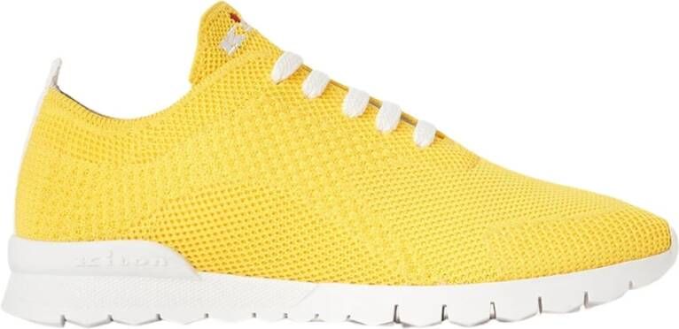 Kiton Gele Gebreide Stof Sneakers Yellow Dames