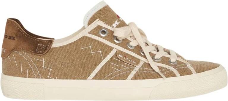 Kiton Kalfsleren Sneakers Schoenen 2 Beige Heren