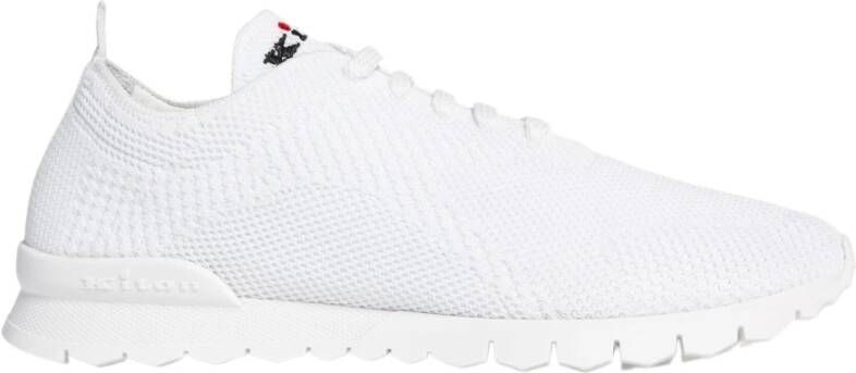 Kiton Katoenen Schoenen Witte Gebreide Model Trainer White Dames