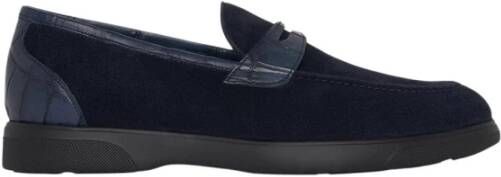 Kiton Krokodillenleren Loafer Blue Heren