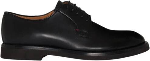 Kiton Met De Hand Geverfde Leren Derby Schoen Black Heren