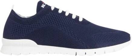 Kiton Navy Blauw Gebreide Sneakers Blue Heren