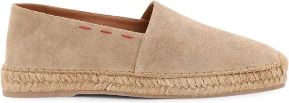 Kiton Rafia Espadrilles met Contrasterende Stiksels Beige Heren