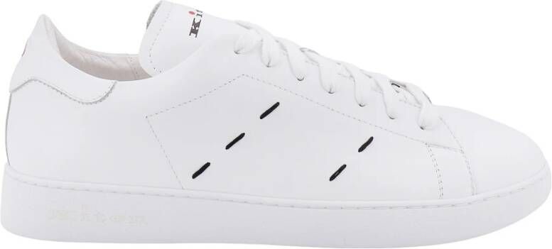 Kiton Stijlvolle Leren Sneakers White Heren