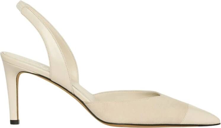 Kiton Stijlvolle Suede Slingback Pumps Beige Dames