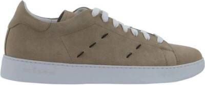 Kiton Suède Leren Sneakers met Zijpanelen Beige Heren