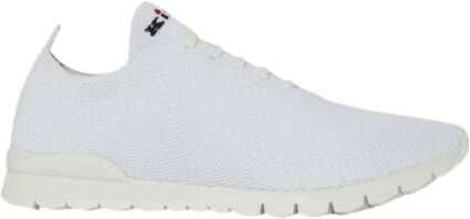 Kiton Witte Gebreide Stof Sneakers White Dames