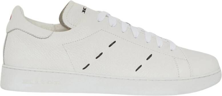 Kiton Witte Kalfsleren Cupzool Sneakers White Heren