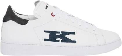 Kiton Witte kalfsleren sneakers met cupzool White Heren