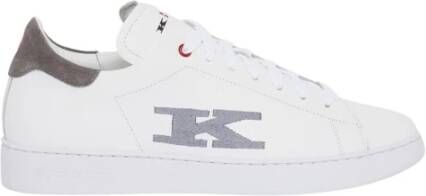 Kiton Witte kalfsleren sneakers met cupzool White Heren