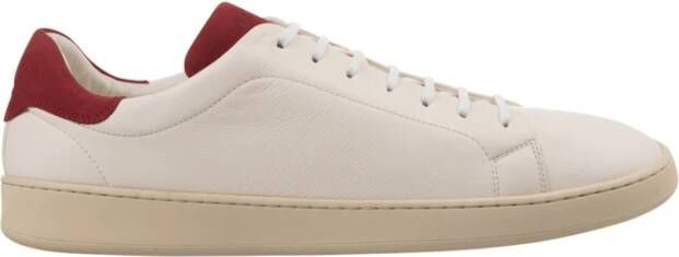 Kiton Witte Leren Lage Sneakers White Heren