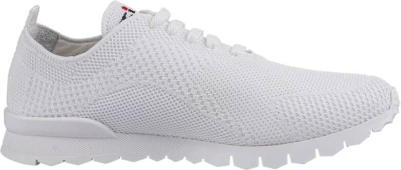 Kiton Witte leren sneakers met rubberen zool White Heren