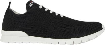 Kiton Zwarte Gebreide Sneakers Black Heren