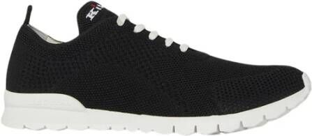 Kiton Zwarte Gebreide Sneakers met Witte Zool Black Heren