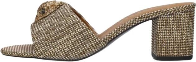 Kurt Geiger Beige Block Mule met Elegant Print Beige Dames