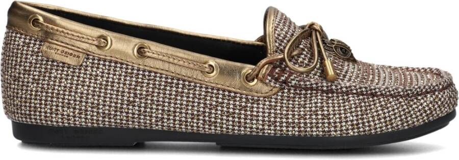 Kurt Geiger Beige Eagle Moccasin met pied-de-poule print Beige Dames