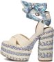 Kurt Geiger London Chelsea Scarf Platform Sandalen Dames Blauw - Thumbnail 3